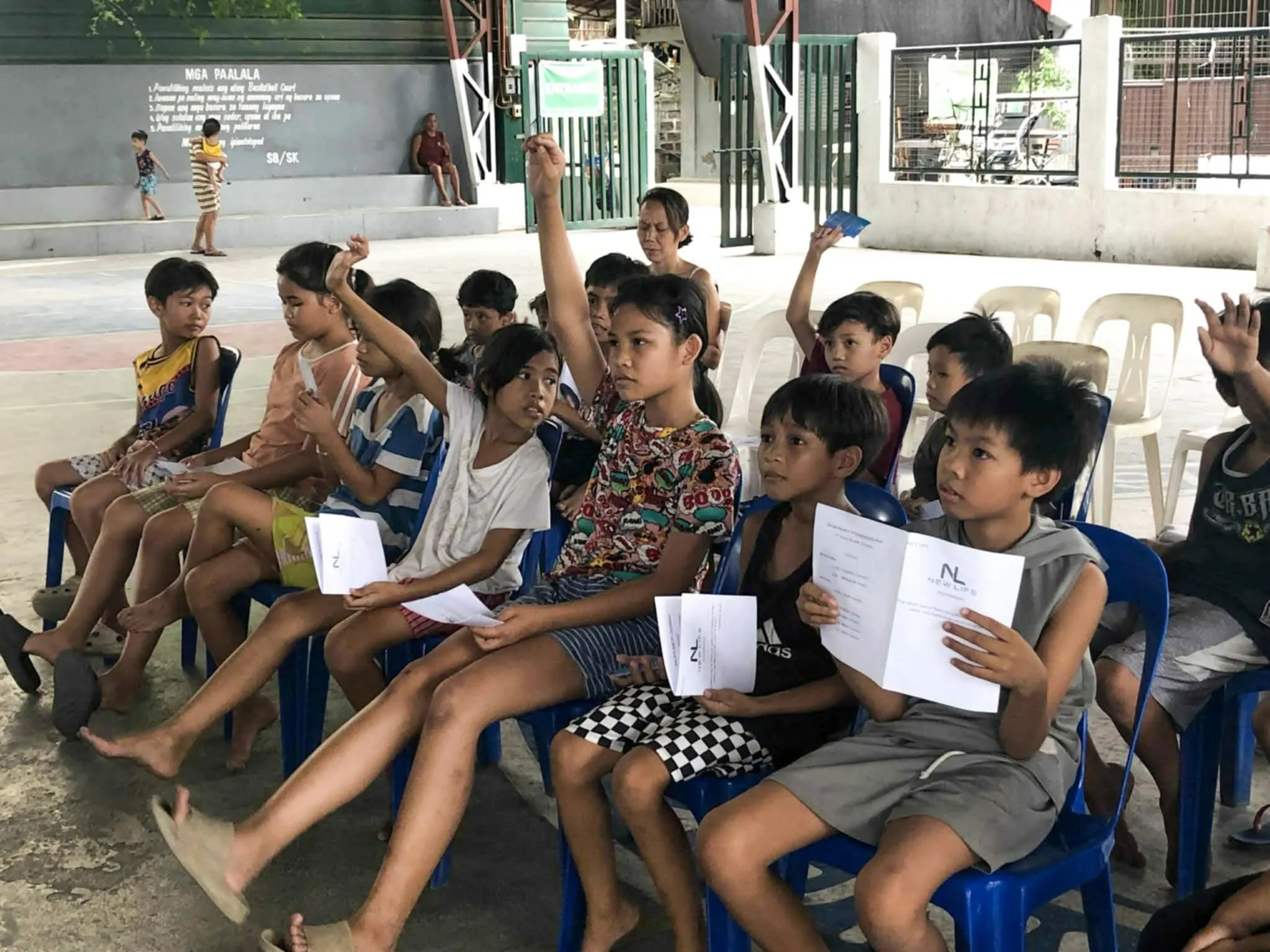 Students in a small group with Bibles and notebooks